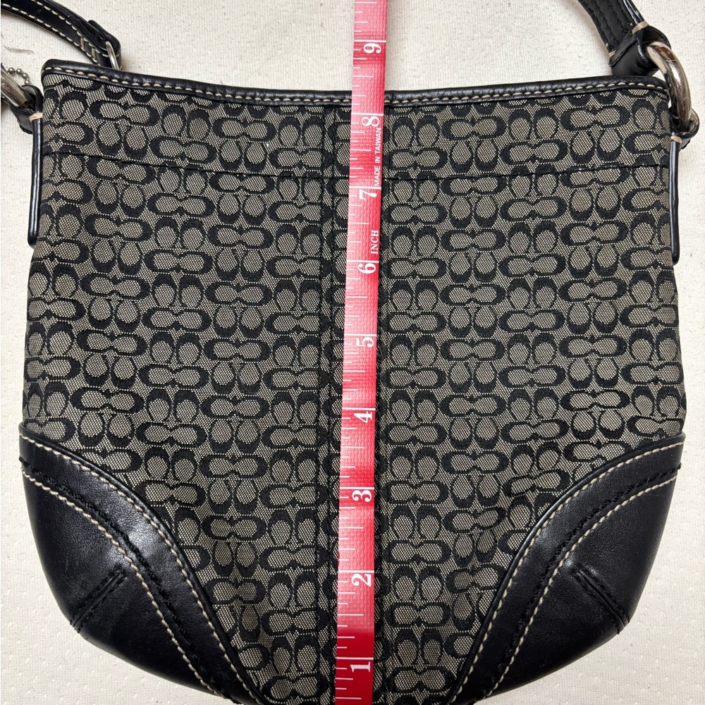COACH Signature C Jacquard Print Canvas and Leather Trim Crossbody Bag